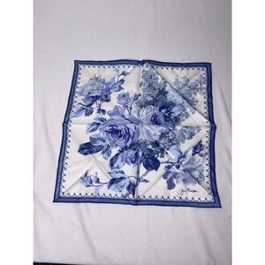 Jim Thompson Blue White Floral‎ Silk Napkin Square 17x17